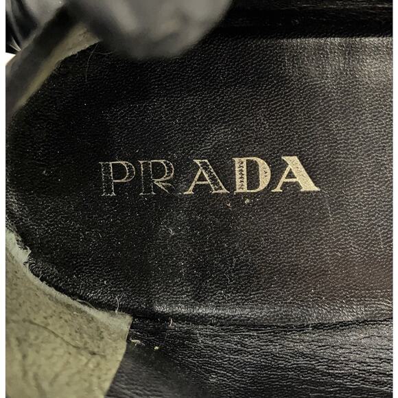 Prada Black Patent Leather Ballerina Flats Stud Stone Bow Embellishment Sz EU 40 - Picture 8 of 9